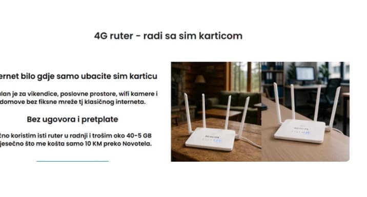 4G / 5G  BEŽIČNI WI-FI RUTER NA SIM KARTICU 4
