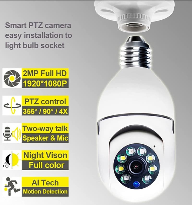 Wifi WI-FI SIJALICA KAMERA VIDEO nadzor ROTO 066494941 4