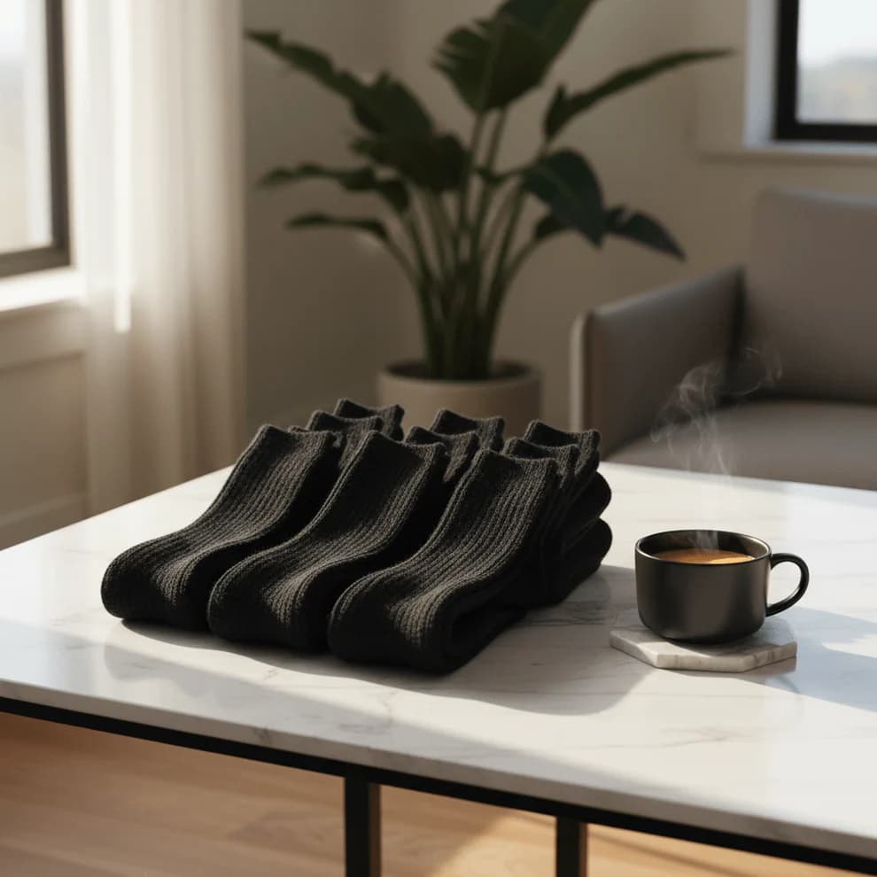 Premium Vunene Čarape Crne – Set od 12 Pari 5