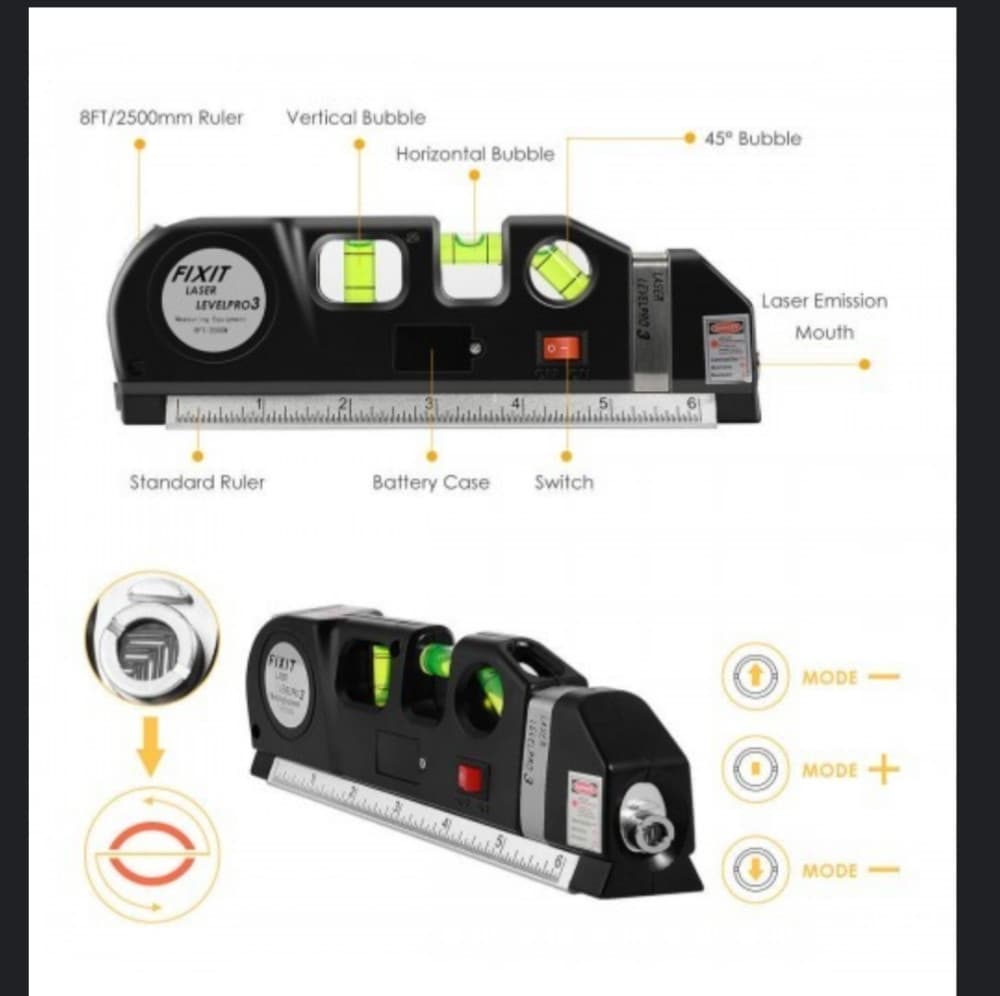 Laserska libela 3u1 vaser vaga sa metrom 5